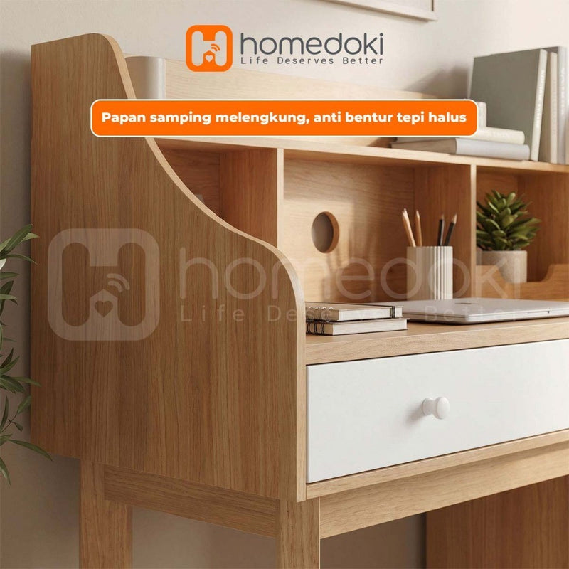 Homedoki Meja Tulis/Meja Belajar/Meja Kerja/Meja Kerja Minimalis Japandi/Meja Belajar Anak Minimalis