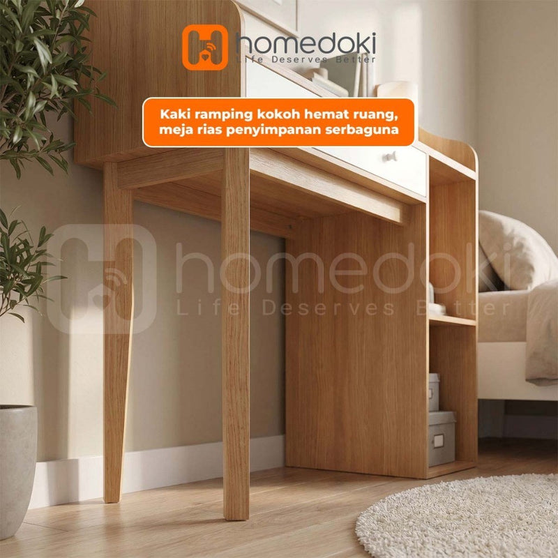 Homedoki Meja Tulis/Meja Belajar/Meja Kerja/Meja Kerja Minimalis Japandi/Meja Belajar Anak Minimalis