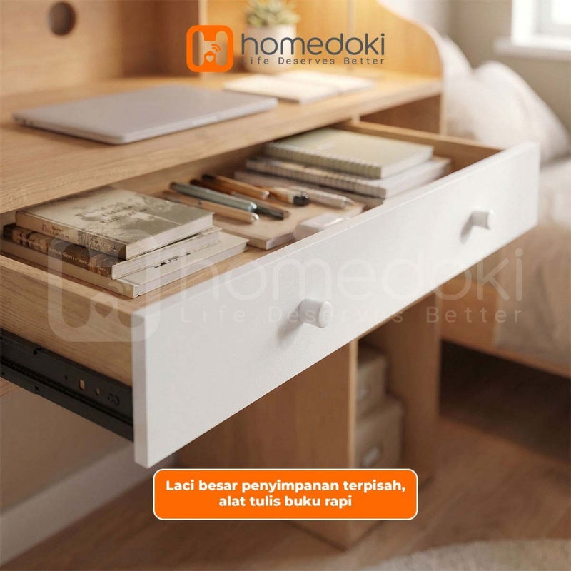 Homedoki Meja Tulis/Meja Belajar/Meja Kerja/Meja Kerja Minimalis Japandi/Meja Belajar Anak Minimalis