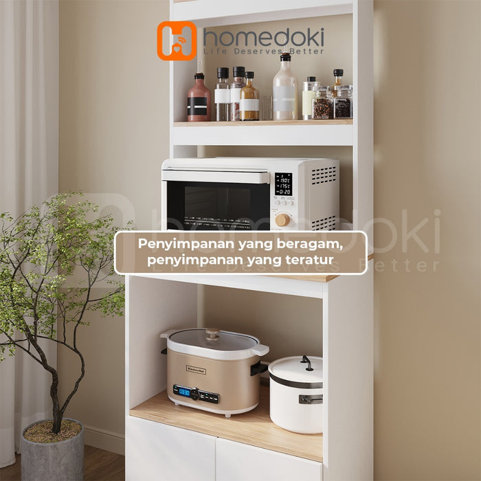 Homedoki Rak Oven Microwave / Lemari Dapur / Rak Dapur Multifungsi / Lemari Dapur Sederhana/Rak Serbaguna Penyimpanan