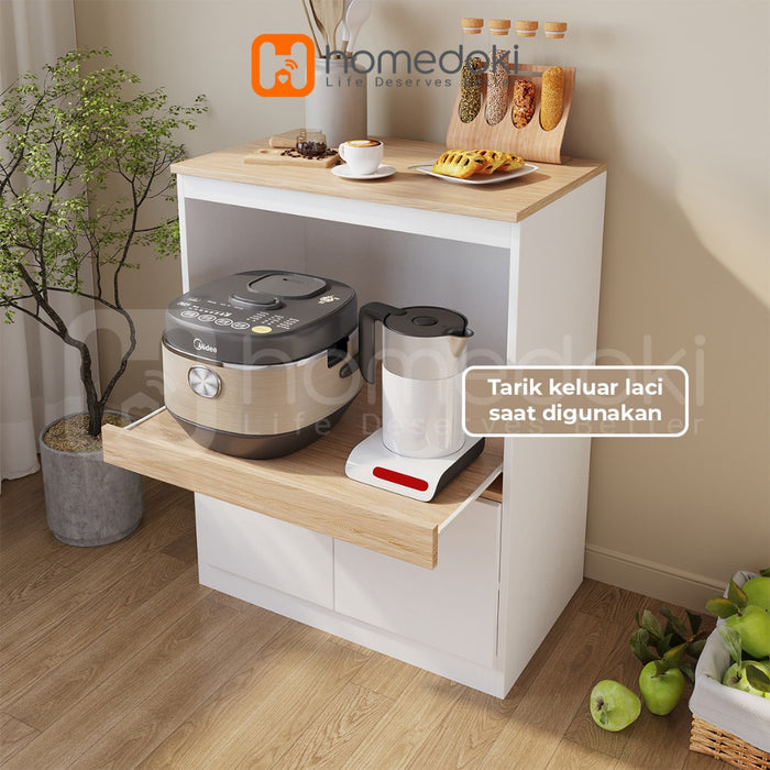 Homedoki Rak Oven Microwave / Lemari Dapur / Rak Dapur Multifungsi / Lemari Dapur Sederhana/Rak Serbaguna Penyimpanan
