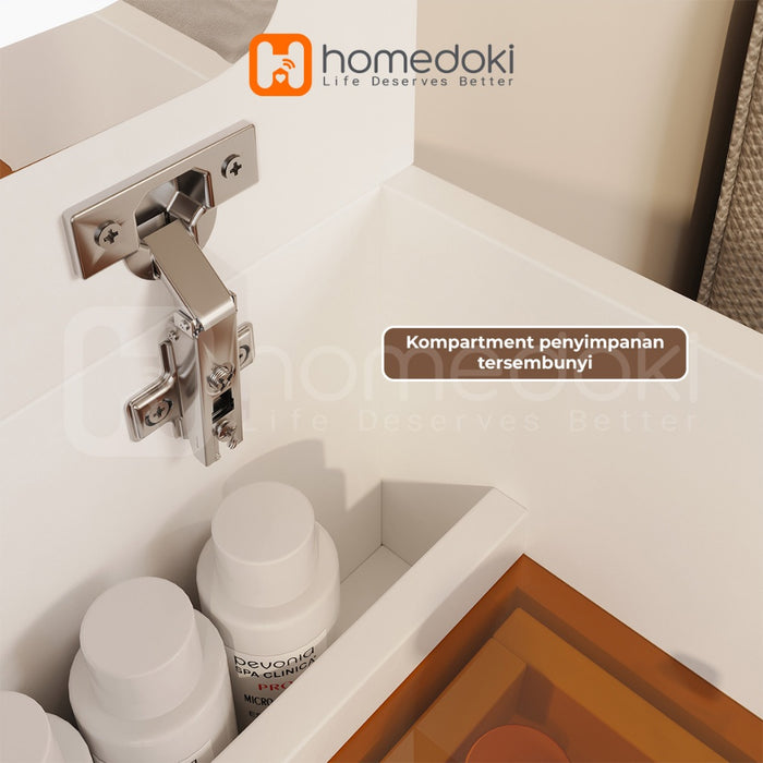Homedoki Meja Rias/Meja Rias LED/Meja Rias Minimalis/Meja Rias Lampu/Meja Rias Aesthetic/Meja Make Up