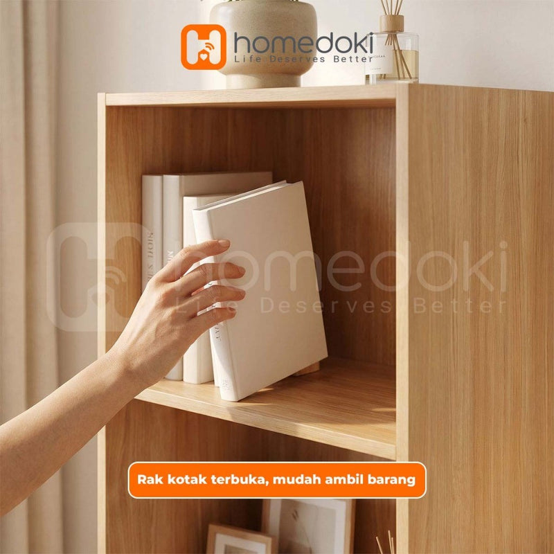 Homedoki Rak Sudut Ruang Tamu/Lemari Buku/Rak Penyimpanan Multifungsi/Rak Dekorasi Ruang Tamu Aesthetic