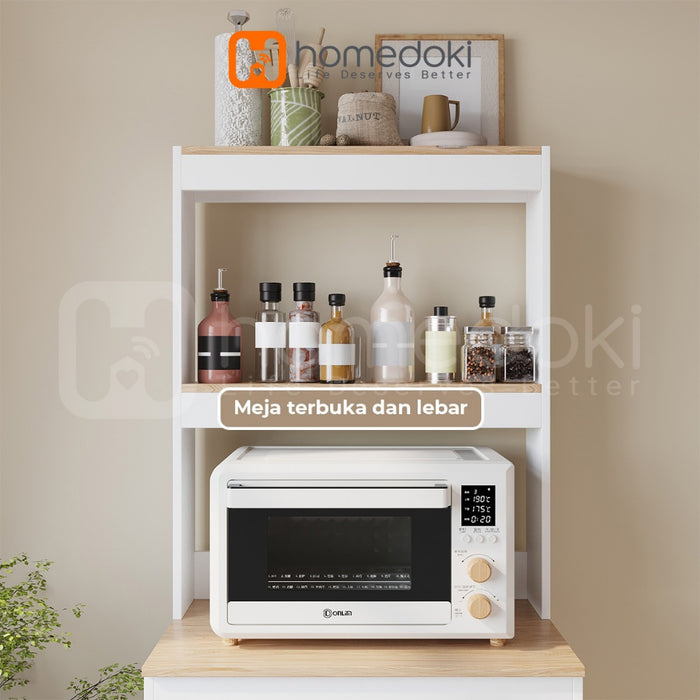 Homedoki Rak Oven Microwave / Lemari Dapur / Rak Dapur Multifungsi / Lemari Dapur Sederhana/Rak Serbaguna Penyimpanan