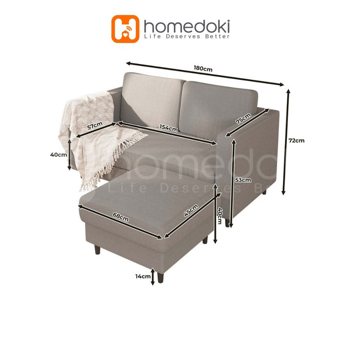 Homedoki Sofa Untuk 2 Orang/Sofa Minimalis Modern/Sofa Kecil/Sofa Ruang Tamu