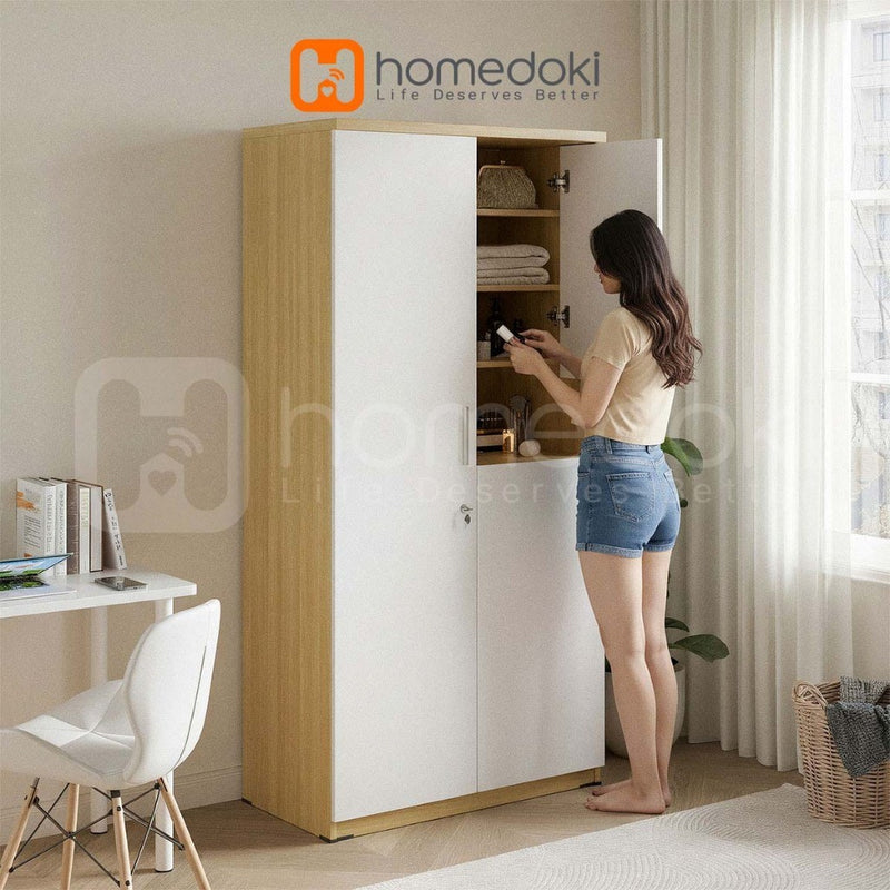 Homedoki Lemari Pakaian Minimalis Cermin/Lemari Pakaian/Lemari Baju/LemariPakaian Estetik/Lemari Baju Aesthetic