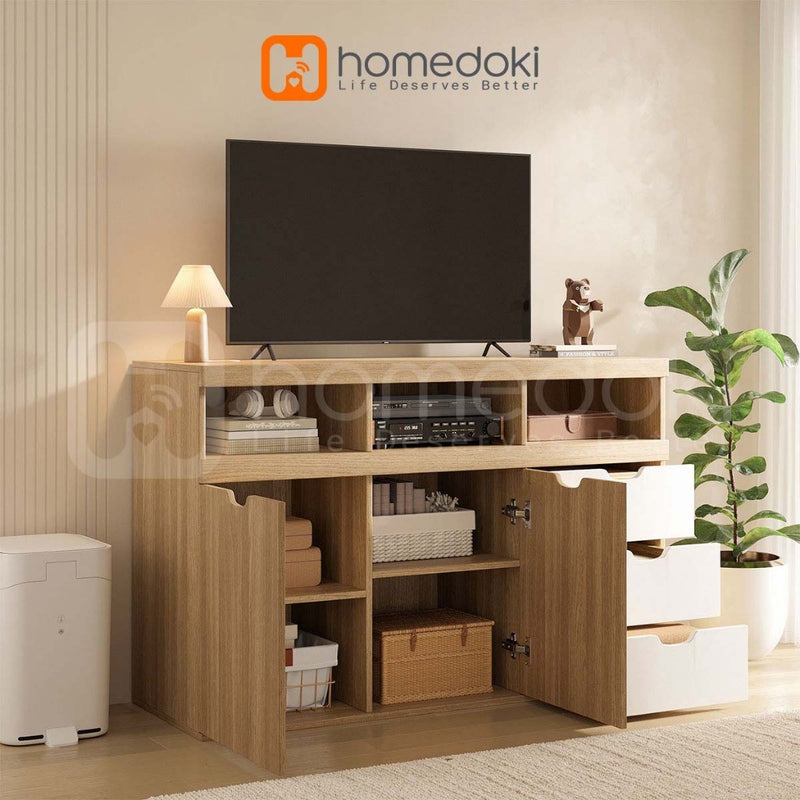 Homedoki Meja TV/Rak TV/Meja TV Minimalis Modern/Meja TV Kayu Ekonomis/Meja TV Minimalis Modern Terbaru