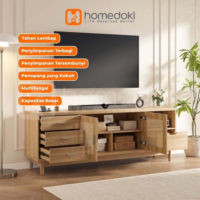 Homedoki Dudukan TV/Dudukan TV/Dudukan TV Minimalis Modern/Dudukan TV Kayu/Dudukan TV Minimalis Modern Terbaru