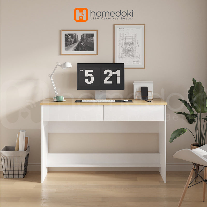 Homedoki Meja Kerja Kantor/Meja Kantor Minimalis/Meja Kerja/Meja PC/Meja120x75