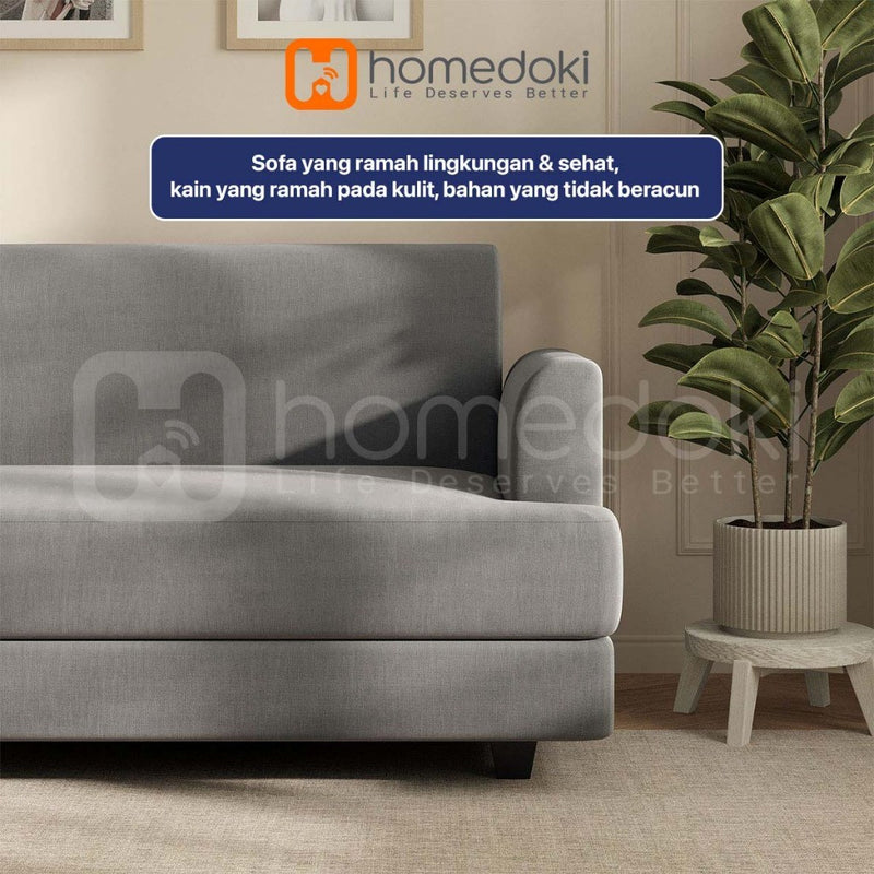 Homedoki Cover Sofa Elastis 2-Seater Abu-abu/Kursi Sofa Ruang Tamu Minimalis Modern/Sofa Minimalis Ruang Tamu