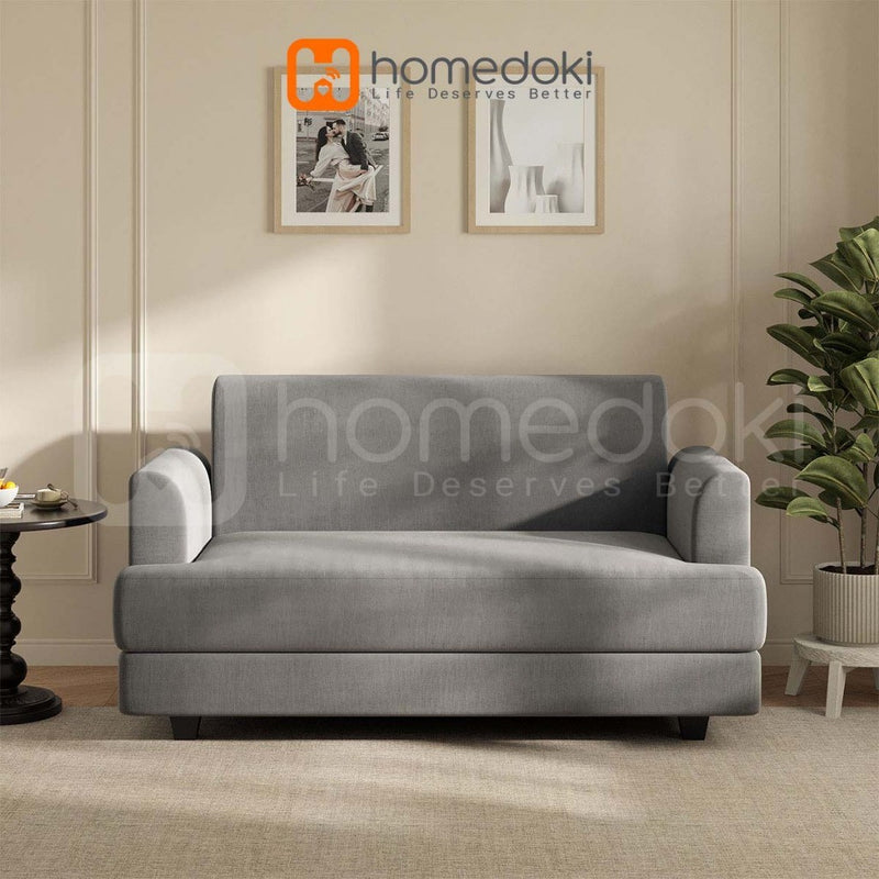 Homedoki Cover Sofa Elastis 2-Seater Abu-abu/Kursi Sofa Ruang Tamu Minimalis Modern/Sofa Minimalis Ruang Tamu