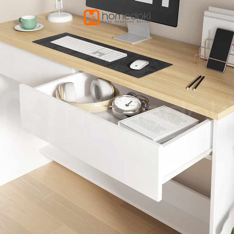 Homedoki Meja Kerja Kantor/Meja Kantor Minimalis/Meja Kerja/Meja PC/Meja120x75