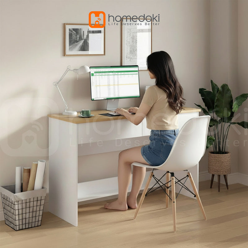 Homedoki Meja Kerja Kantor/Meja Kantor Minimalis/Meja Kerja/Meja PC/Meja120x75