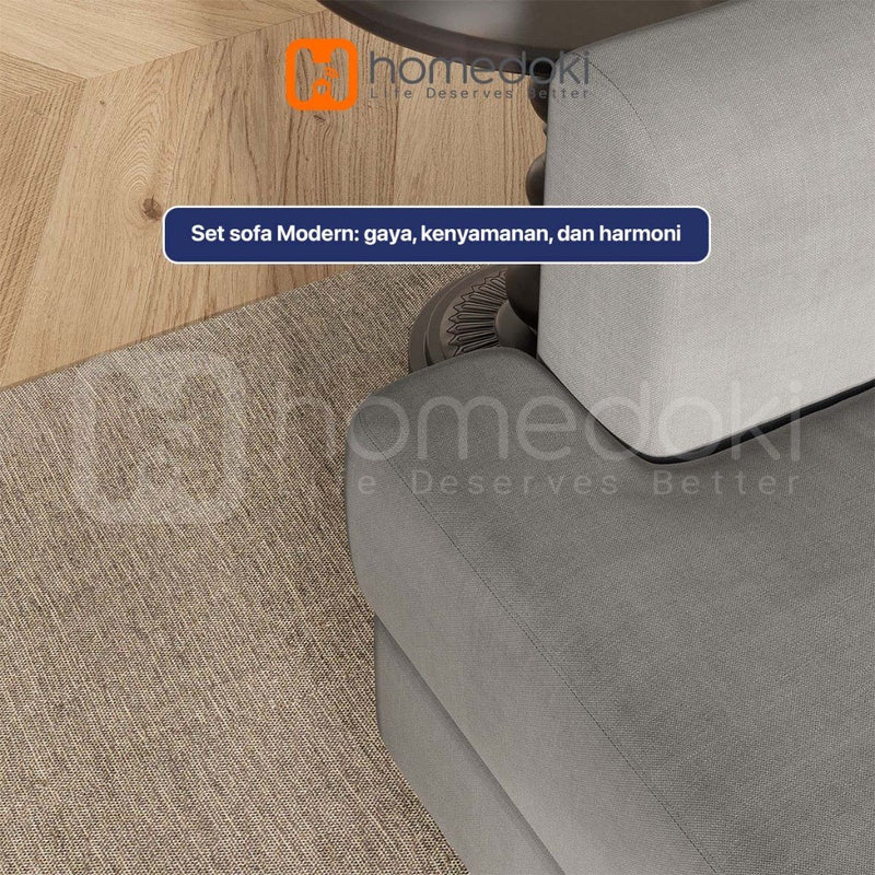 Homedoki Cover Sofa Elastis 2-Seater Abu-abu/Kursi Sofa Ruang Tamu Minimalis Modern/Sofa Minimalis Ruang Tamu