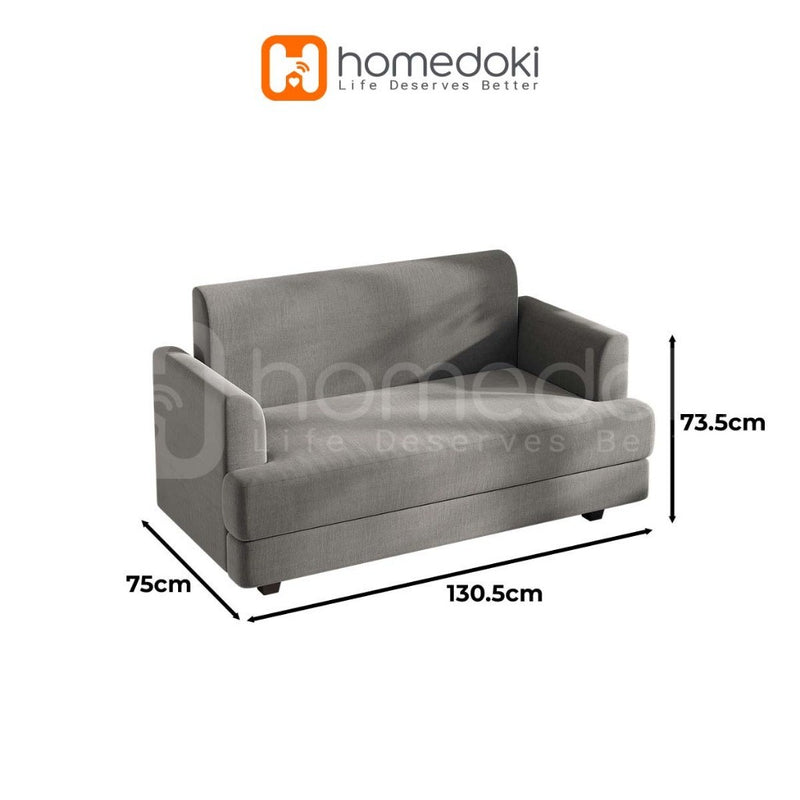 Homedoki Cover Sofa Elastis 2-Seater Abu-abu/Kursi Sofa Ruang Tamu Minimalis Modern/Sofa Minimalis Ruang Tamu