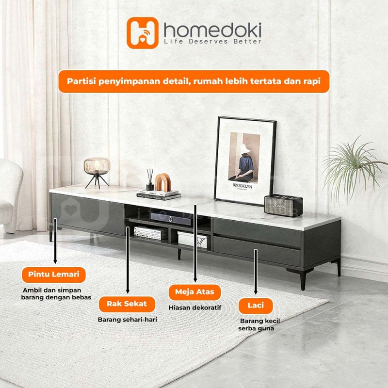 Homedoki Lemari TV/Lemari Meja TV/Lemari TV Minimalis Modern/Rak TV/Rak TV Minimalis Modern