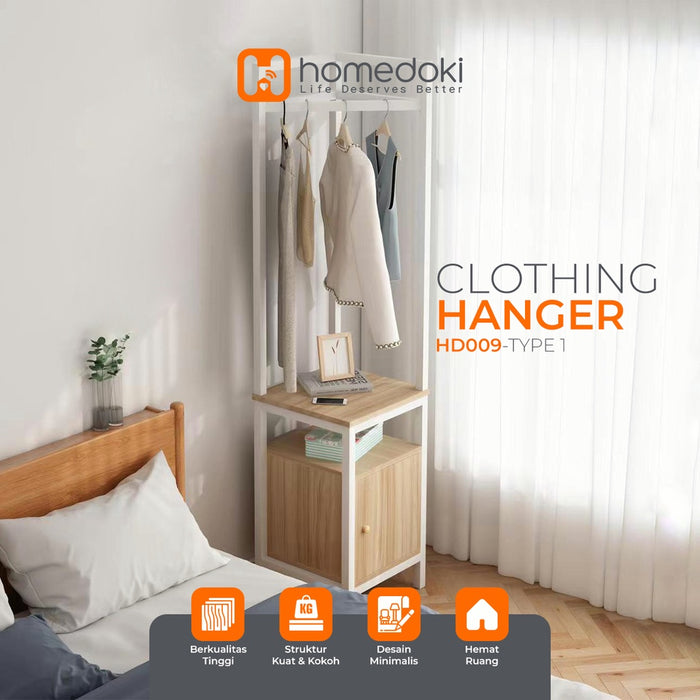 Homedoki Rak Baju / Stand Hanger / Rak Baju Gantung / Rak Pakaian / Rak Multifungsi / Rak Kabinet / Gantungan Baju Minimalis