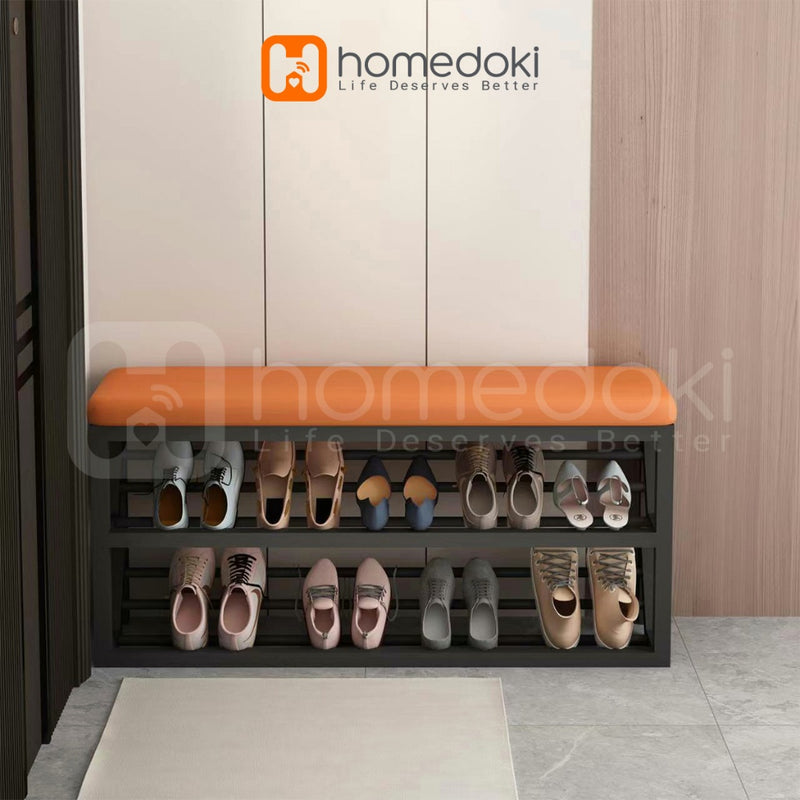 Homedoki Rak Sepatu / Rak Sepatu Duduk / Rak Sepatu Sofa / Bangku Rak Sepatu / Lemari Sepatu 2 Susun