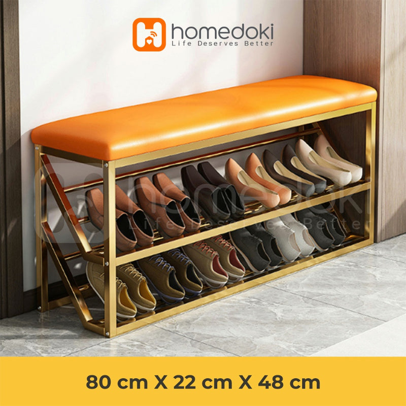 Homedoki Rak Sepatu / Rak Sepatu Duduk / Rak Sepatu Sofa / Bangku Rak Sepatu / Lemari Sepatu 2 Susun