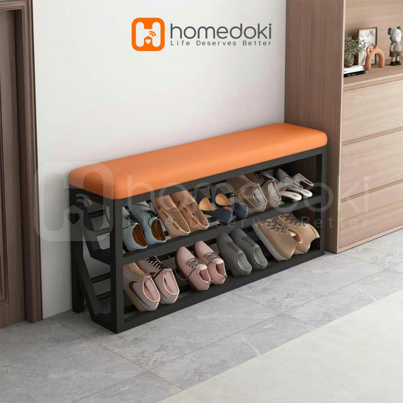 Homedoki Rak Sepatu / Rak Sepatu Duduk / Rak Sepatu Sofa / Bangku Rak Sepatu / Lemari Sepatu 2 Susun