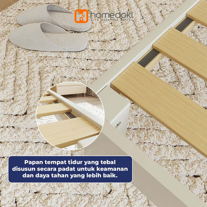 Homedoki NORDICBED Series  Dipan/ Ransel Tempat Tidur Kayu/Sandaran Ranjang Tempat Tidur/Divan Kasur
