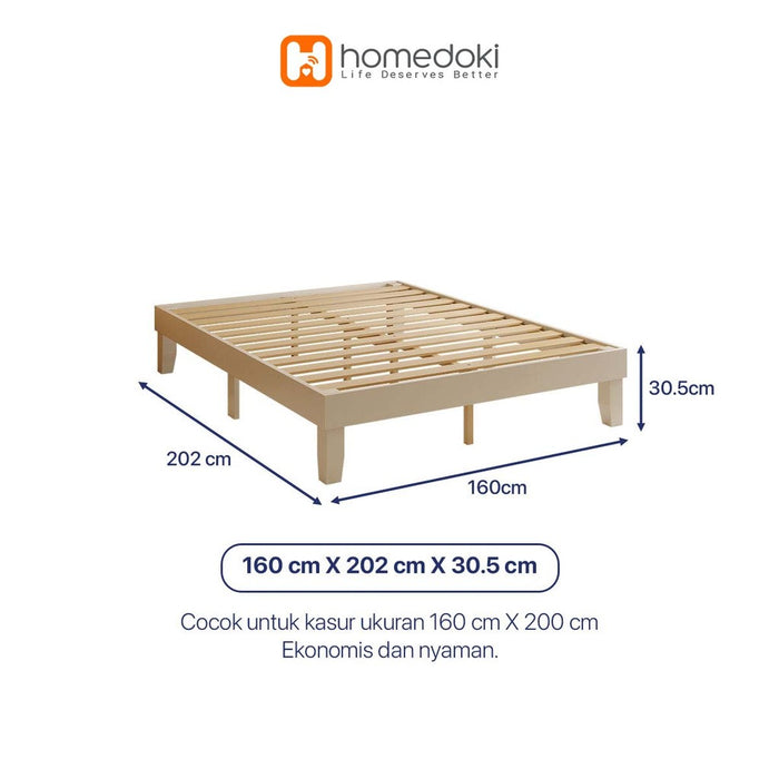 Homedoki NORDICBED Series  Dipan/ Ransel Tempat Tidur Kayu/Sandaran Ranjang Tempat Tidur/Divan Kasur