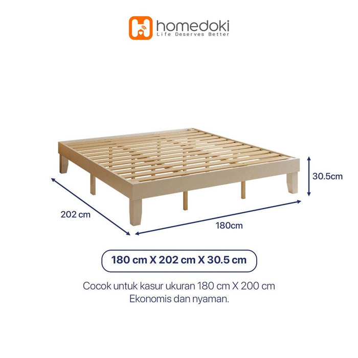 Homedoki NORDICBED Series  Dipan/ Ransel Tempat Tidur Kayu/Sandaran Ranjang Tempat Tidur/Divan Kasur