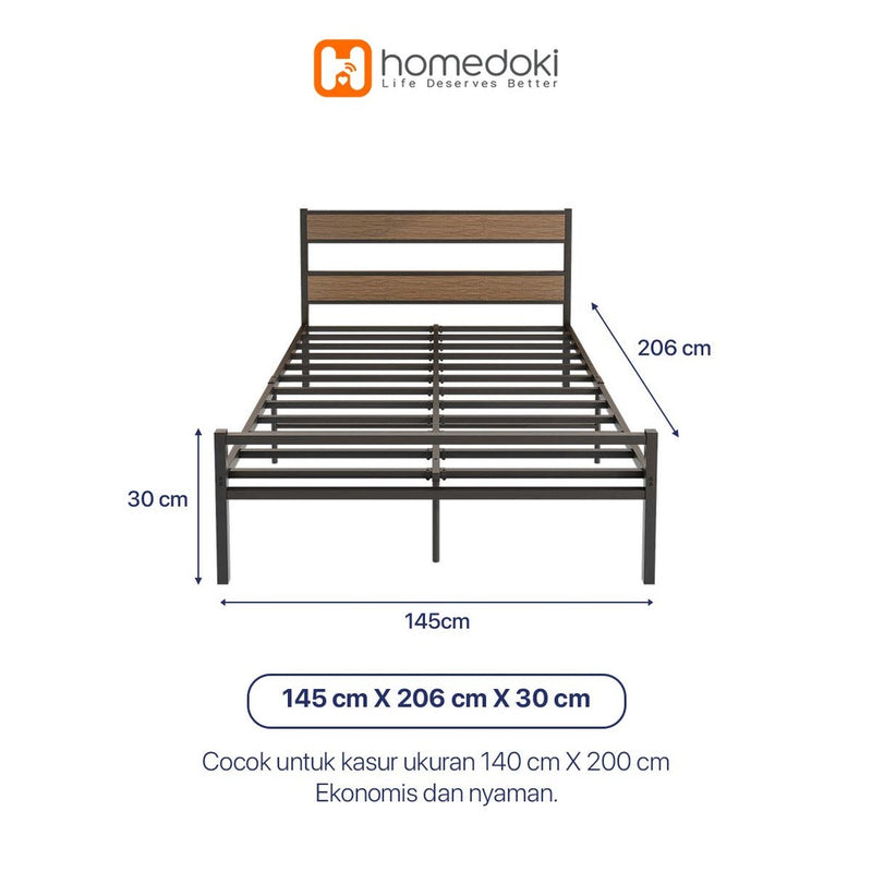 Homedoki Retro Series / Dipan Tempat Tidur /Sandaran Ranjang Besi/Dipan Dengan Sandaran/Divan Kasur