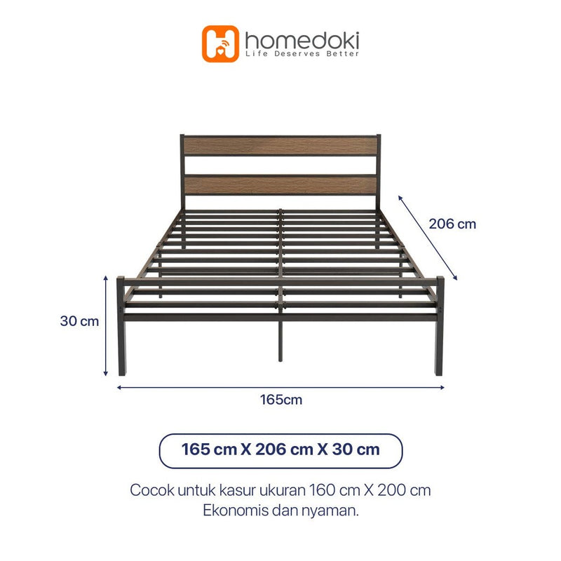 Homedoki Retro Series / Dipan Tempat Tidur /Sandaran Ranjang Besi/Dipan Dengan Sandaran/Divan Kasur