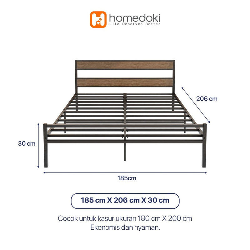 Homedoki Retro Series / Dipan Tempat Tidur /Sandaran Ranjang Besi/Dipan Dengan Sandaran/Divan Kasur