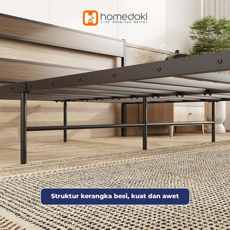Homedoki Retro Series / Dipan Tempat Tidur /Sandaran Ranjang Besi/Dipan Dengan Sandaran/Divan Kasur