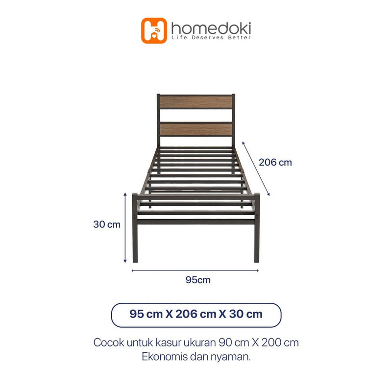 Homedoki Retro Series / Dipan Tempat Tidur /Sandaran Ranjang Besi/Dipan Dengan Sandaran/Divan Kasur