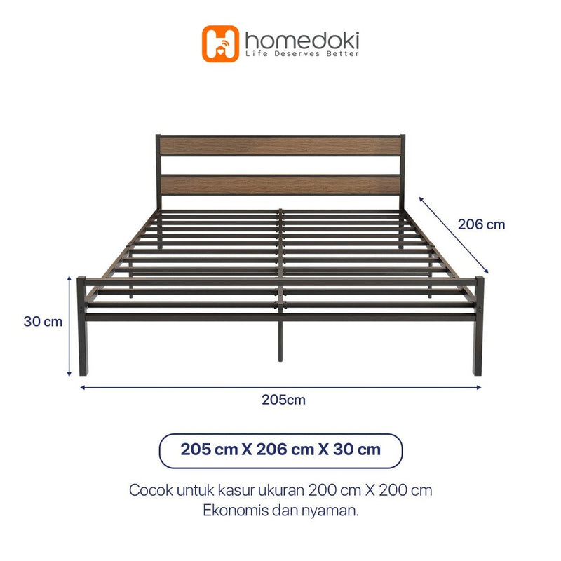 Homedoki Retro Series / Dipan Tempat Tidur /Sandaran Ranjang Besi/Dipan Dengan Sandaran/Divan Kasur