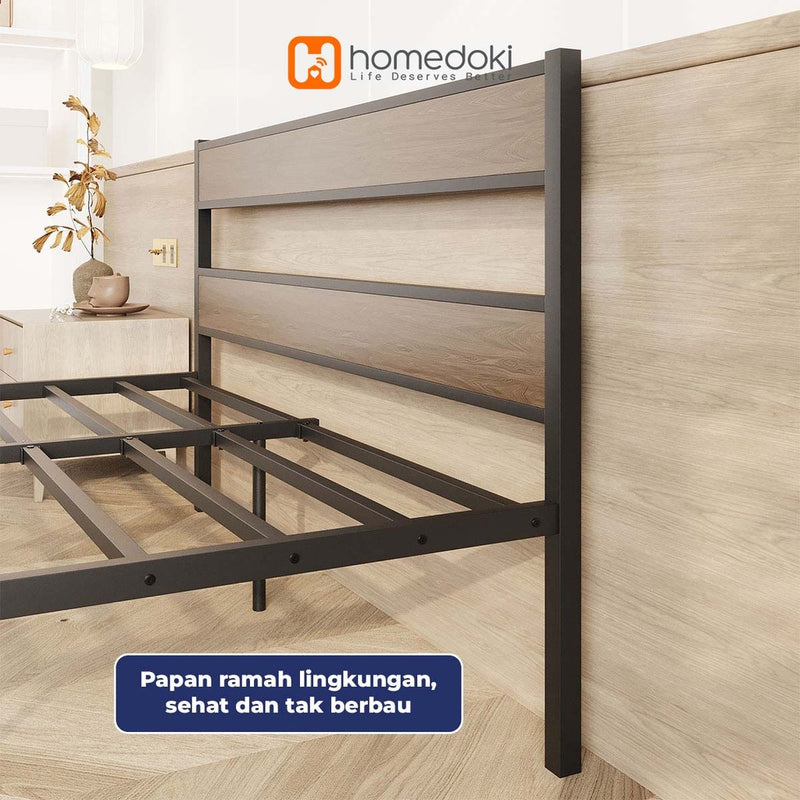 Homedoki Retro Series / Dipan Tempat Tidur /Sandaran Ranjang Besi/Dipan Dengan Sandaran/Divan Kasur