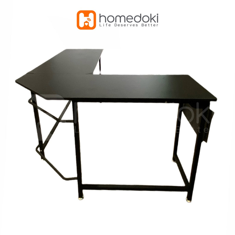 Homedoki Meja Kerja L / Meja Komputer / Meja Kantor / Meja Belajar Aesthetic / Meja Belajar
