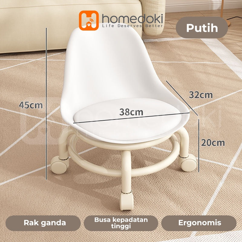 Homedoki Kursi Belajar Roda / Kursi Bar / Kursi Aesthetic / Kursi Salon / Kursi Makan