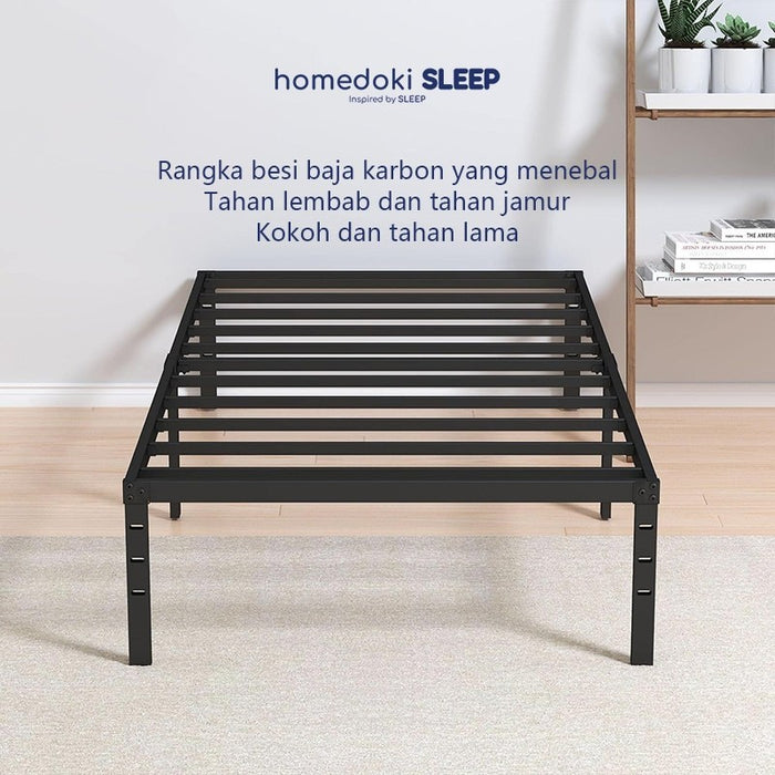 Homedoki Basicbed / Dipan Tempat Tidur / Yelena Ranjang Tidur / Divan Dipan Tempat Tidur / Kai Ranjang Besi Industrial Bed In a Box