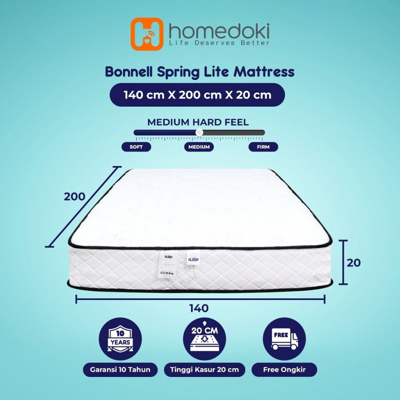 Homedoki Bonnell Spring / Kasur Spring Bed / Kasur Box / Tebal 20cm / Spring Bed 180x200