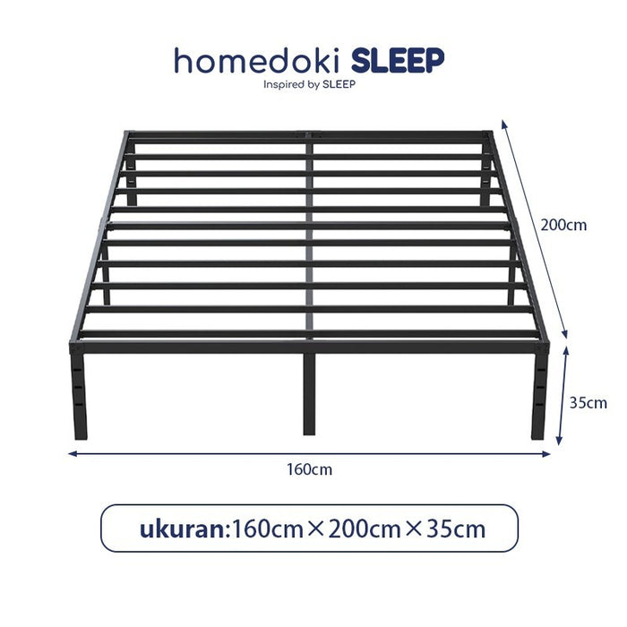 Homedoki Basicbed / Dipan Tempat Tidur / Yelena Ranjang Tidur / Divan Dipan Tempat Tidur / Kai Ranjang Besi Industrial Bed In a Box