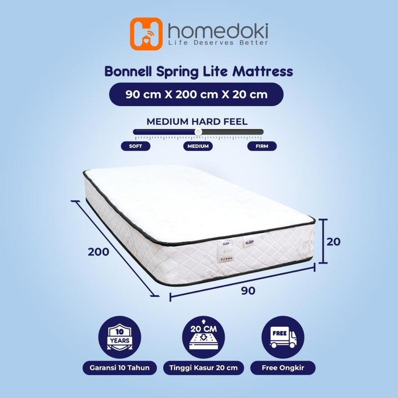 Homedoki Bonnell Spring / Kasur Spring Bed / Kasur Box / Tebal 20cm / Spring Bed 180x200