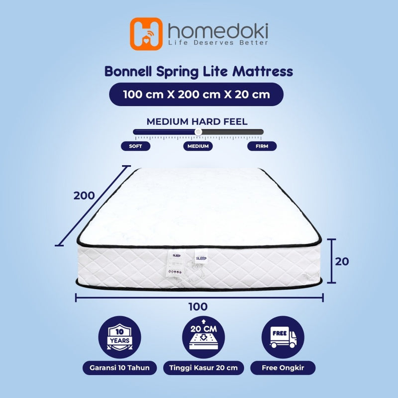 Homedoki Bonnell Spring / Kasur Spring Bed / Kasur Box / Tebal 20cm / Spring Bed 180x200