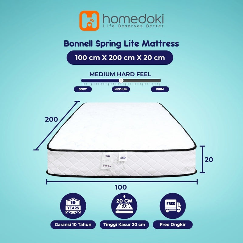 Homedoki Bonnell Spring / Kasur Spring Bed / Kasur Box / Tebal 20cm / Spring Bed 180x200