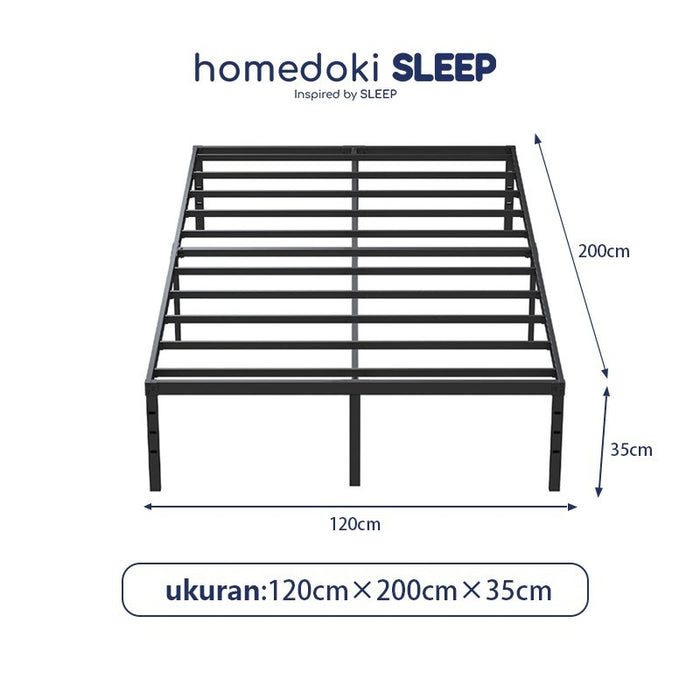 Homedoki Basicbed / Dipan Tempat Tidur / Yelena Ranjang Tidur / Divan Dipan Tempat Tidur / Kai Ranjang Besi Industrial Bed In a Box