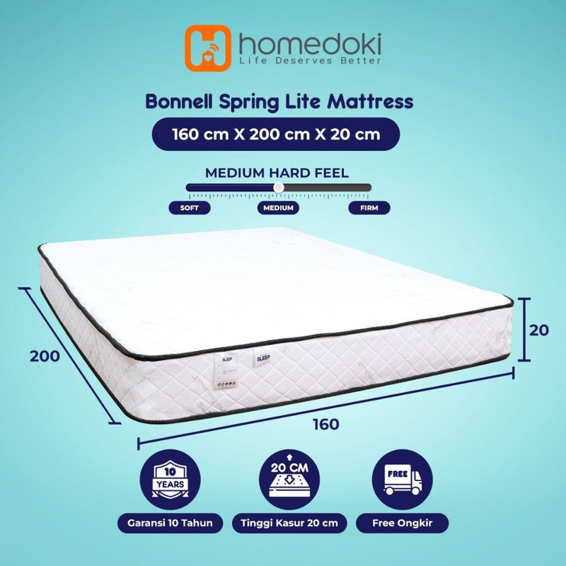 Homedoki Bonnell Spring / Kasur Spring Bed / Kasur Box / Tebal 20cm / Spring Bed 180x200