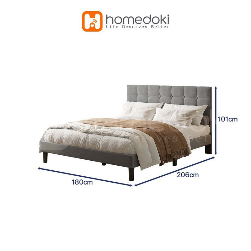Homedoki Luna Series Soft-padded backbed / Minimalis Dipan Mudah Dipasang / Rak tidur kayu