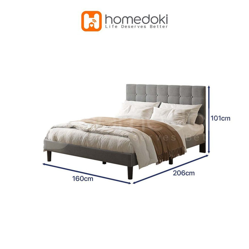 Homedoki Luna Series Soft-padded backbed / Minimalis Dipan Mudah Dipasang / Rak tidur kayu