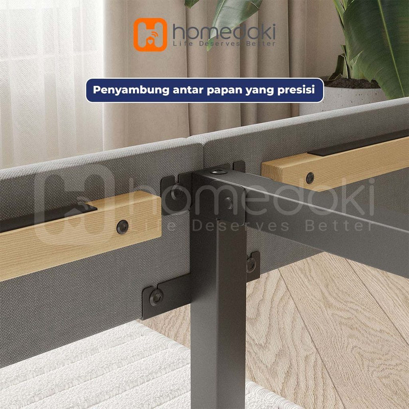 Homedoki Luna Series Soft-padded backbed / Minimalis Dipan Mudah Dipasang / Rak tidur kayu