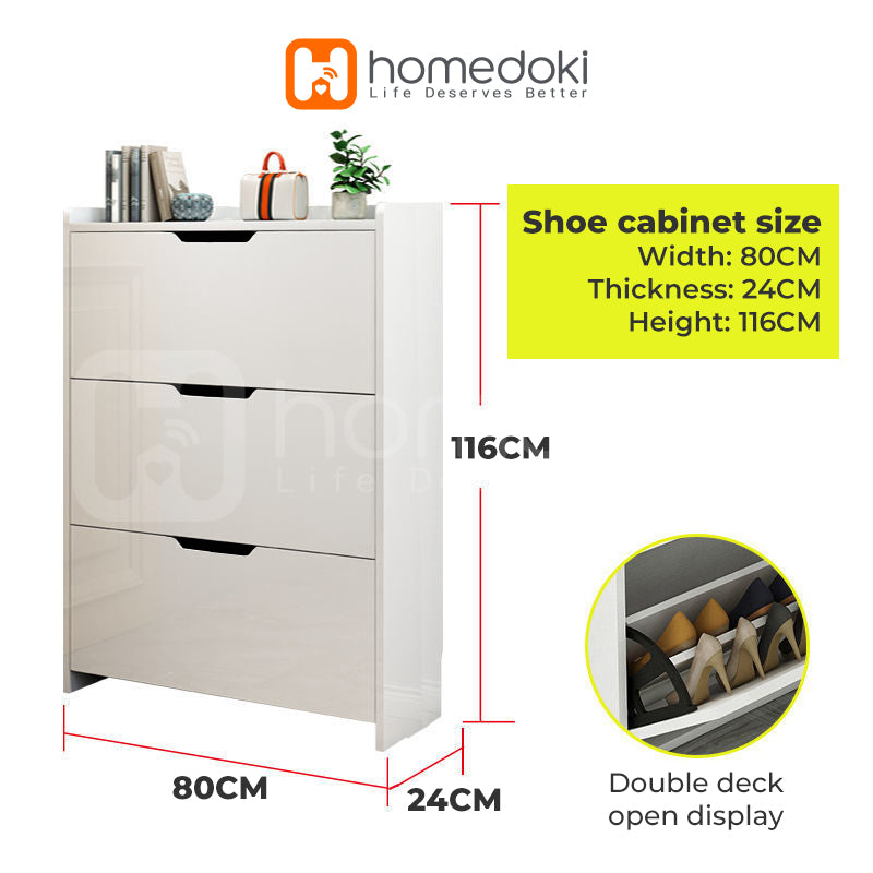 Homedoki Shoes Cabinet / Lemari Rak Sepatu Kayu HD061TYPE2
