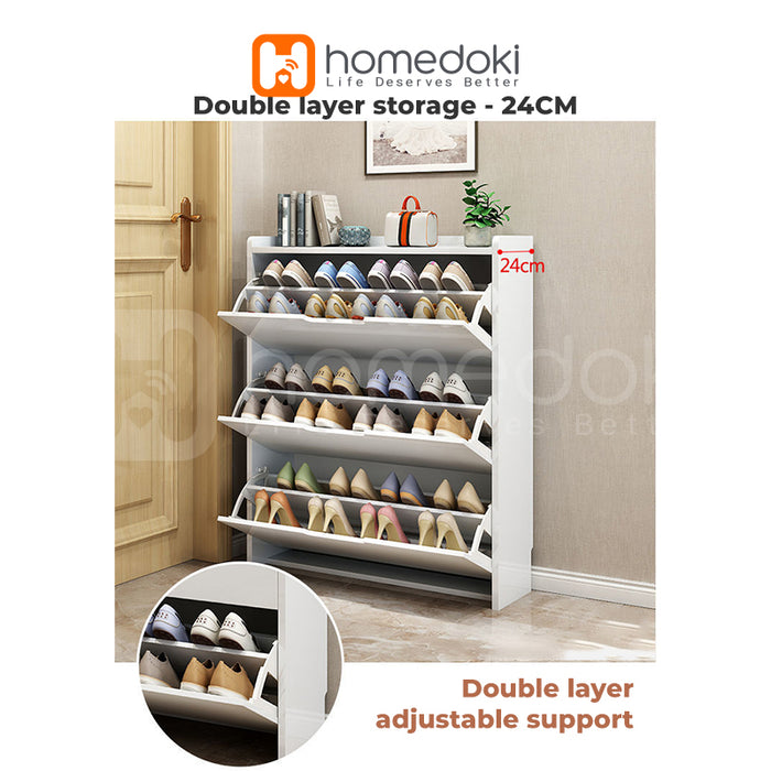 Homedoki Shoes Cabinet / Lemari Rak Sepatu Kayu HD061TYPE2