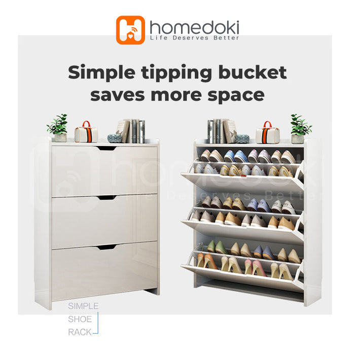 Homedoki Shoes Cabinet Lemari Rak Sepatu Kayu HD061TYPE2